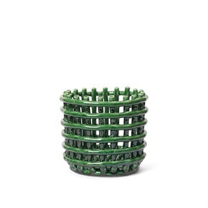 Ferm Living Keramikkorb Klein Smaragdgrün