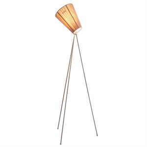 Northern Oslo Holz Stehlampe mit Metall und Beige Lampenschirm