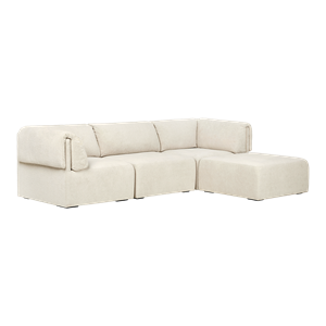 Gubi Wonder Sofa 3-Sitzer mit Armlehnen und Chaiselongue Mumble 02