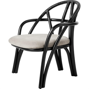 Gubi Bistra Sessel Ebenholz Lackiertes Rattan/Fustagno Limonta 001
