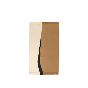 Ferm Living Soil Kelim Teppich 140x200 Dark Sand/ Off-White