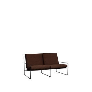 Ferm Living Desert 2-Sitzer-Sofa Pure Bouclé/ Schwarz/ Kastanie