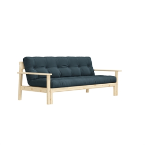 Karup Unwind Schlafsofa, Kiefer, Klar Lackiert/757 Petrolblau