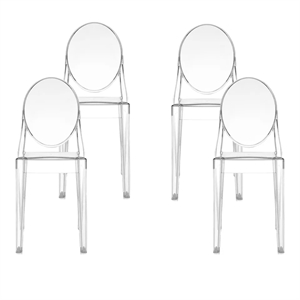 Kartell Victoria Ghost Esszimmerstuhl 4er-Set Kristall