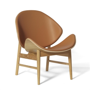 Warm Nordic The Orange Sessel mit Sitz- und Rückenpolsterung Cognac/Eiche