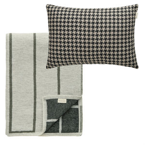 Decotique Noomi & Carmen Textilset 1 Kissen + 1 Decke Schwarz/ Grün/ Natur