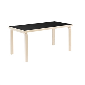 artek Aalto 80A Tisch Rechteckig Birke/ Schwarz Linoleum