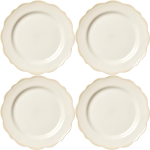 Decotique Fleur Beilagenteller 21cm 4er Set Weiß/ Sand