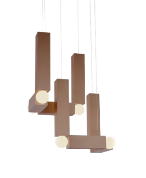 Lee Broom Vesper Duo Pendelleuchte mit Baldachin , Gebürstet Bronze