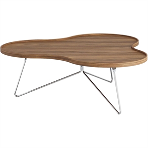 Couchtisch „Swedese Flower Mono“, 114 x 39 Cm, Chrom/ Walnuss