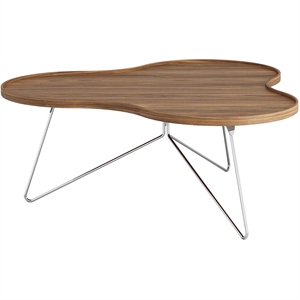 Couchtisch „Swedese Flower Mono“, 114 x 45 Cm, Chrom/ Walnuss