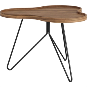 Couchtisch „Swedese Flower Mono“, 66 x 45 cm , Schwarz/ Walnuss