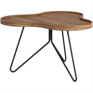 Couchtisch „Swedese Flower Mono“, 66 x 39 cm , Schwarz/ Walnuss