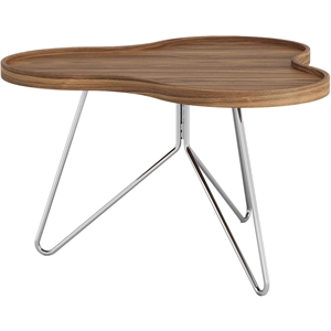 Couchtisch „Swedese Flower Mono“, 66 x 39 Cm, Chrom/ Walnuss