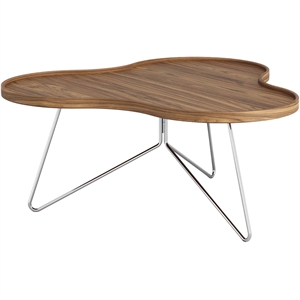 Couchtisch „Swedese Flower Mono“, 90 x 39 Cm, Chrom/ Walnuss