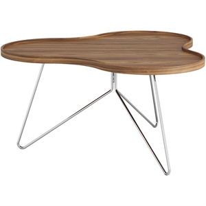 Couchtisch „Swedese Flower Mono“, 90 x 45 Cm, Chrom/ Walnuss