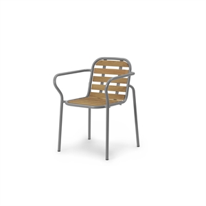 Normann Copenhagen Vig Outdoor-Stuhl mit Armlehnen Grau/Robinie