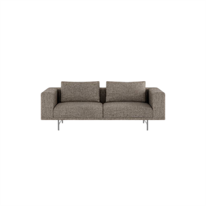 Vipp Loft 2-Sitzer-Sofa, Rindenbraun/ Gebrochenes Weiß/Edelstahl