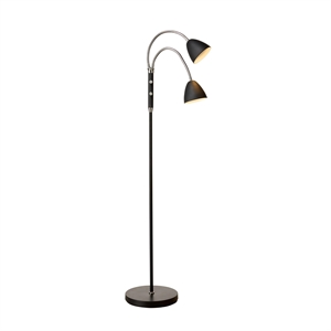 Halo Design Room Stehlampe 2-armig Schwarzes Chrom