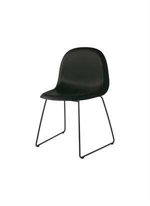Gubi 3D Dining Chair Ungepolstert mit Kunststoffgleitern Schwarz Seidenmatt