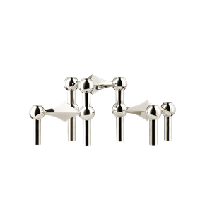 STOFF Nagel Kerzenhalter 3er Set Chrom