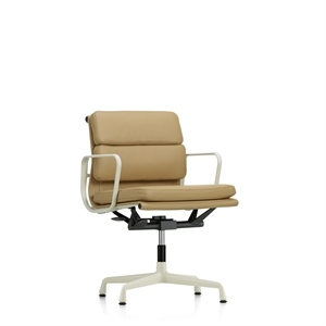 Vitra Soft Pad EA 231 Bürostuhl mit Dreh-, Armlehnen- und Wippmechanismus Kreide/Camel