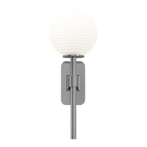 Astro Tacoma Single Wandlampe, Poliertes Chrom und Geriffelter Lampenschirm, Opal