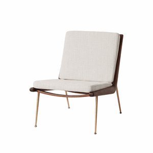 &Tradition Boomerang HM1 Loungesessel Walnuss/ Loop Creme