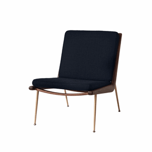 &Tradition Boomerang HM1 Loungesessel Walnuss/ Loop Marine