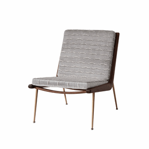 &Tradition Boomerang HM1 Loungesessel Walnuss/ Nouvelles Vagues Silver Rock