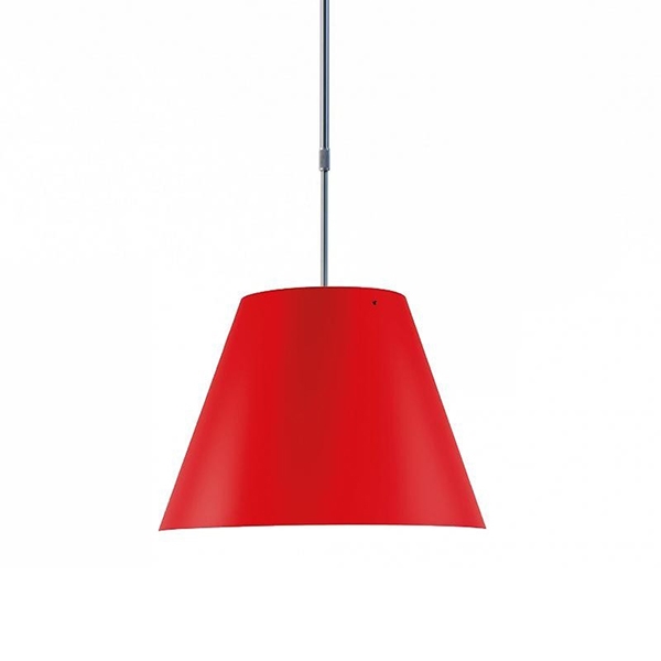 Luceplan Costanza Pendelleuchte m. Teleskopstange Alu/Johannisbeerrot