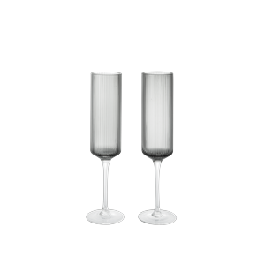 Ferm Living Ripple Champagner 15cl 2er-Set Grau