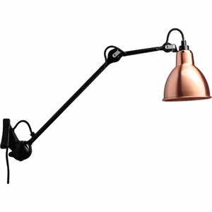 Lampe Gras N222 Væglampe Mat Sort & Kobber/Hvid