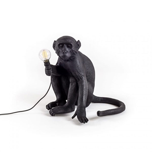 Seletti Monkey Sitting Tischlampe Schwarz Außen