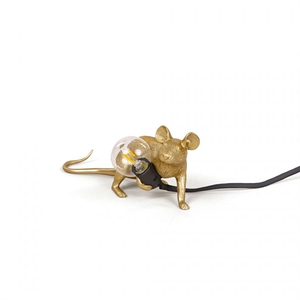 Seletti Mouse Lop Lying Down Tischlampe Gold