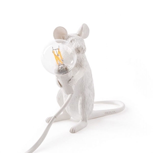 Seletti Mouse Mac Sitting Tischlampe Weiß