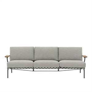 Muuto Settle Outdoor 3-Sitzer Sofa Ribbed Weave 2/ Dunkelgrün