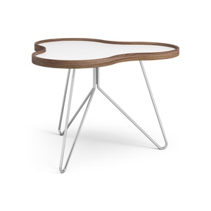 Swedese Flower Couchtisch 66x62 Weiß/ Walnuss/ Chrom