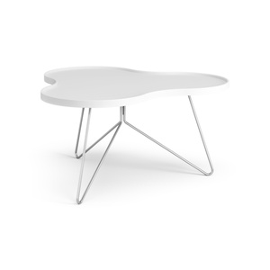 Swedese Flower Mono Couchtisch 90x84 Weiß/ Chrom