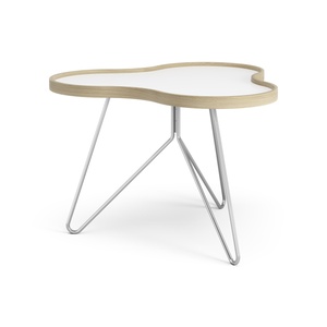Swedese Flower Couchtisch 66x62 Weiß/Eiche/ Chrom