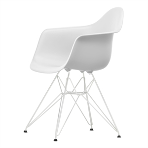 Vitra Eames Plastic DAR Dining Chair RE Baumwolle Weiß/ Weiß