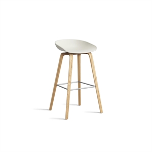 HAY AAS32 Barhocker H75 Eiche/Edelstahl/Melange Creme