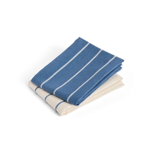 HAY Outdoor Market Geschirrtuch-Set, 2er-Set, Blau/ Beige