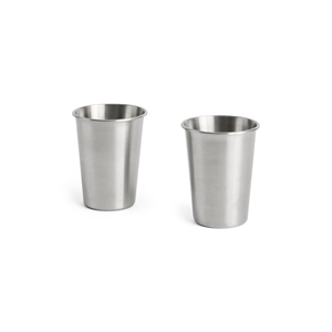 HAY Outdoor Marktbecher-Set, 2er-Pack , Klein, Silber