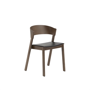 Muuto Abdeckung Esstisch Stuhl M. Armlehne Leder Gepolstert Schwarz/ Braun