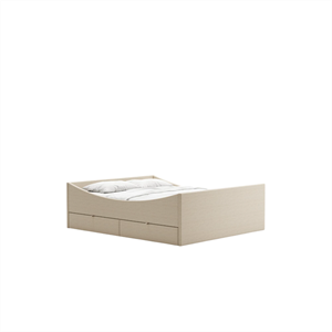 RYE Gebogenes Bettgestell mit 4 Schubladen 200x210 Beige
