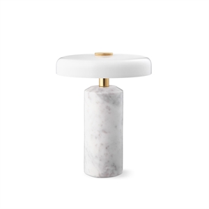 Design By Us Trip Tragbare Lampe Carrara-Marmor/Glänzender Opal
