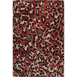Decotique Leoparden-Teppich 300x400 cm Rot
