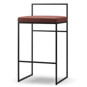 Department Barhocker mit Rückenlehne 80 cm Schwarz/Braun Leder
