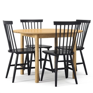Department Wood Esstisch-Set Eiche/ Schwarz